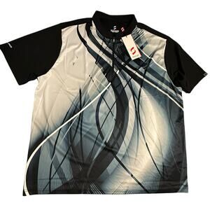 NWT Savalino 1/4 Zip Curtis Bowling Jersey Black 2XL